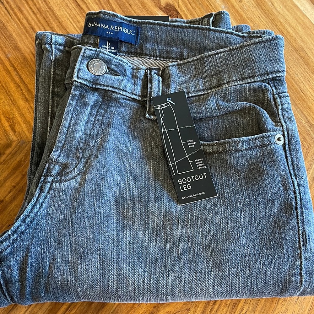 Banana Republic bootcut leg gray denim jeans. Size 0. Brand new, never worn.